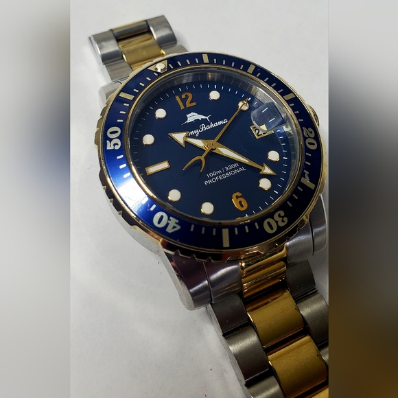 Tommy Bahama Other - Men's Tommy Bahama Naples Cove Diver Watch - Silver and Gold-Toned Stainless Ste